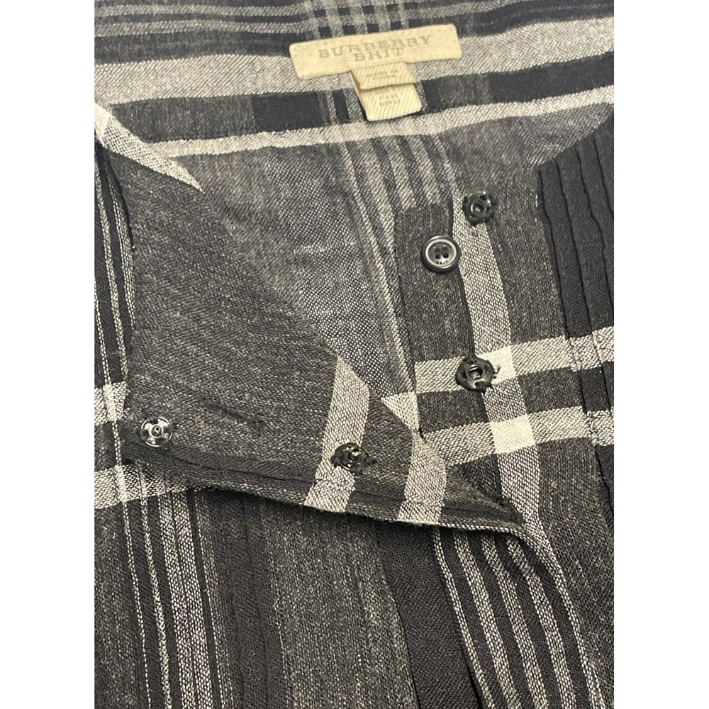 Burberry Brit Black And White Nova Check Dress with feathers and bouclé Womens M - Picture 7 of 12